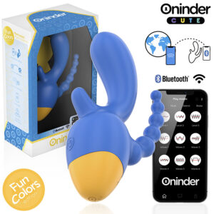 Oninder Love 3 Some — Rabbit Vibrator, App-Controlled, Blue — Anal