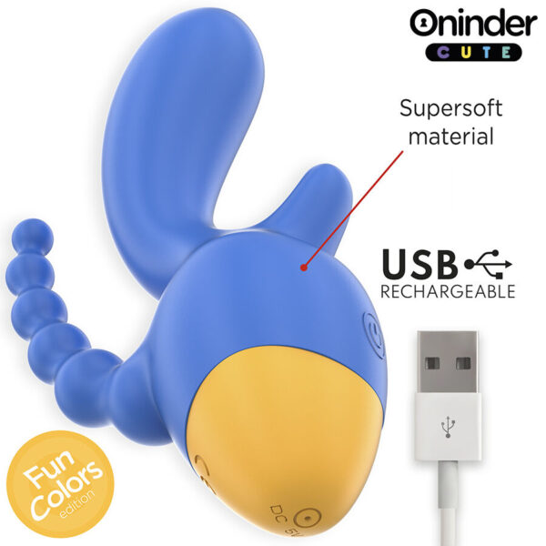 Oninder Love 3 Some — Rabbit Vibrator, App-Controlled, Blue — Anal — view 5