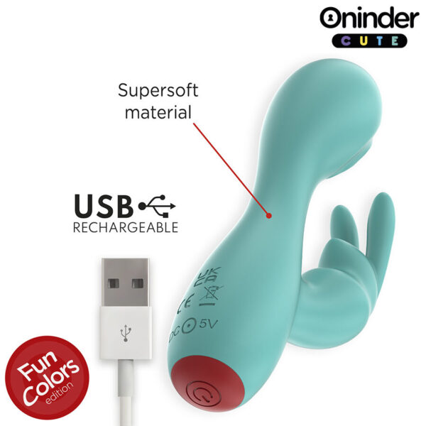 Oninder Love Bunny — Rabbit Vibrator, App-Controlled, Turquoise — App-Controlled Sex Toys — view 6