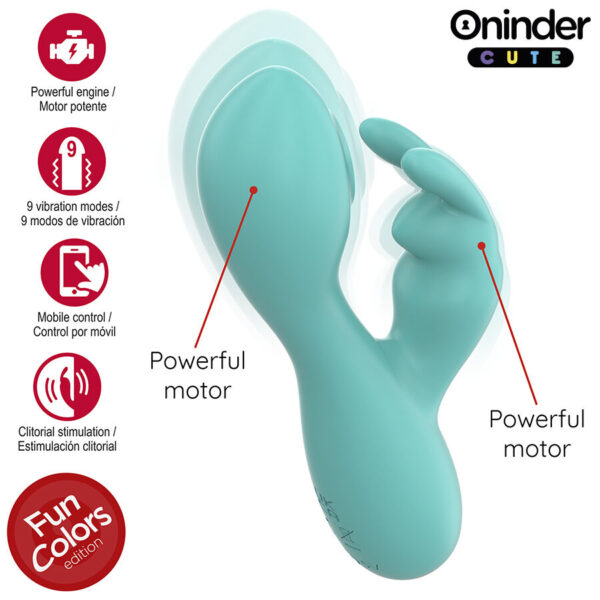 Oninder Love Bunny — Rabbit Vibrator, App-Controlled, Turquoise — App-Controlled Sex Toys — view 5