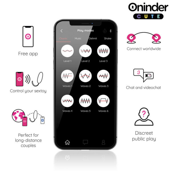 Oninder Love Pleasure Vibro-Wave — Vibrating Egg, Pink — App-Controlled Sex Toys — view 6