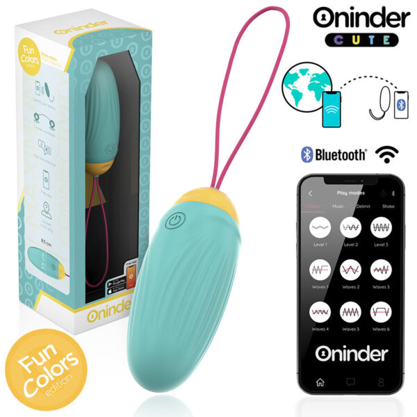 Oninder Love Pleasure — Vibrating Egg, App-Controlled, Turquoise — App-Controlled Sex Toys — view 2
