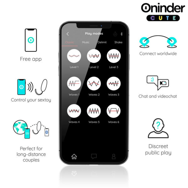 Oninder Love Pleasure — Vibrating Egg, App-Controlled, Turquoise — App-Controlled Sex Toys — view 3