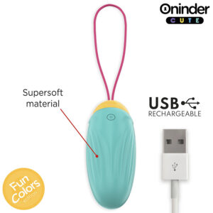 Oninder Love Pleasure — Vibrating Egg, App-Controlled, Turquoise — App-Controlled Sex Toys — view 4