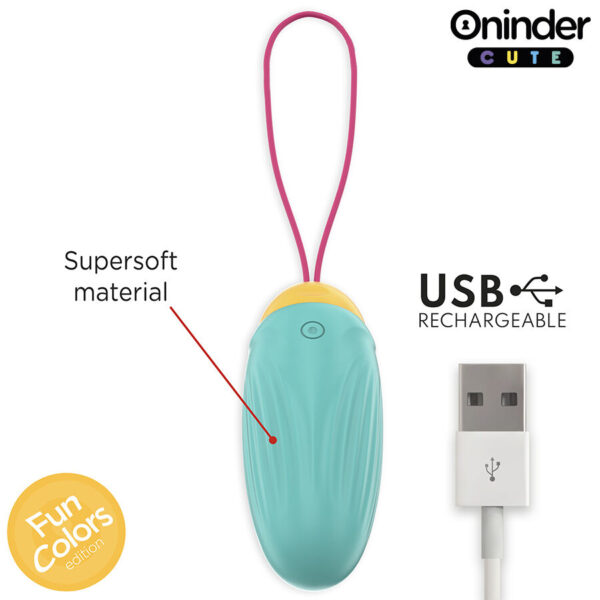 Oninder Love Pleasure — Vibrating Egg, App-Controlled, Turquoise — App-Controlled Sex Toys — view 4