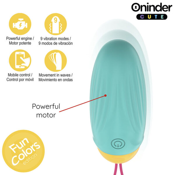 Oninder Love Pleasure — Vibrating Egg, App-Controlled, Turquoise — App-Controlled Sex Toys — view 6