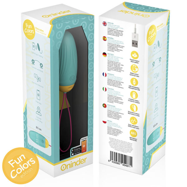 Oninder Love Pleasure — Vibrating Egg, App-Controlled, Turquoise — App-Controlled Sex Toys — view 8