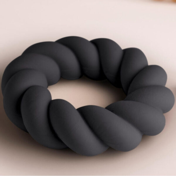 Rocks-Off Twist — Cock Ring, Silicone, Black — Classic Cock Rings — view 5