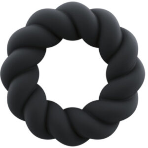 Rocks-Off Twist — Cock Ring, Silicone, Black — Classic Cock Rings