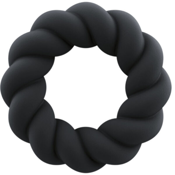 Rocks-Off Twist — Cock Ring, Silicone, Black — Classic Cock Rings
