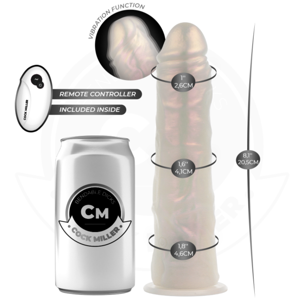Cock Miller — Vibrating Dildo, Remote Control, 20.5 cm, White — Realistic Vibrators — view 2