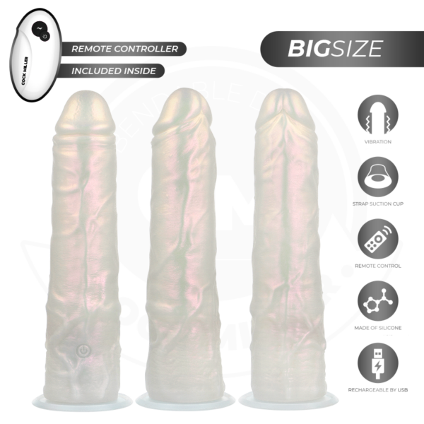 Cock Miller — Vibrating Dildo, Remote Control, 21.5 cm, White — Realistic Vibrators — view 3