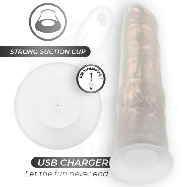 Cock Miller — Vibrating Dildo, Remote Control, 21.5 cm, White — Realistic Vibrators — view 6
