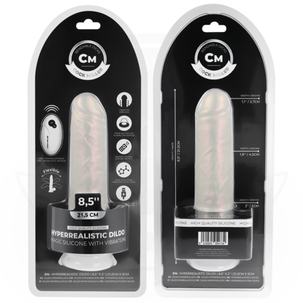 Cock Miller — Vibrating Dildo, Remote Control, 21.5 cm, White — Realistic Vibrators — view 8