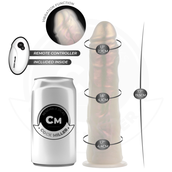 Cock Miller — Vibrating Dildo, Remote Control, 19.5 cm, White — Realistic Vibrators — view 7