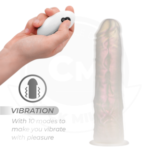 Cock Miller — Vibrating Dildo, Remote Control, 19.5 cm, White — Realistic Vibrators — view 2