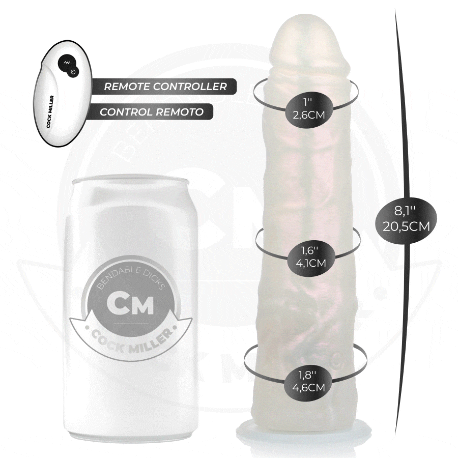Cock Miller — Vibrating Dildo, Remote Control, 20.5 cm, White — Realistic Vibrators — view 9