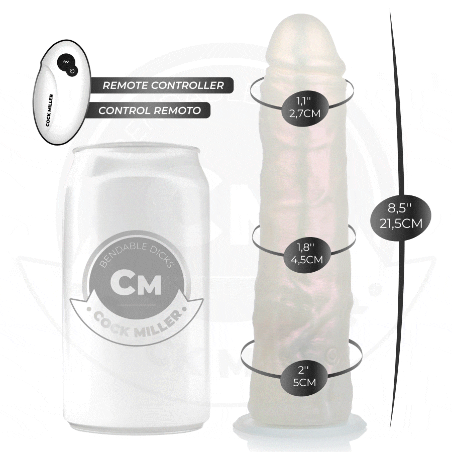 Cock Miller — Vibrating Dildo, Remote Control, 19.5 cm, White — Realistic Vibrators — view 9