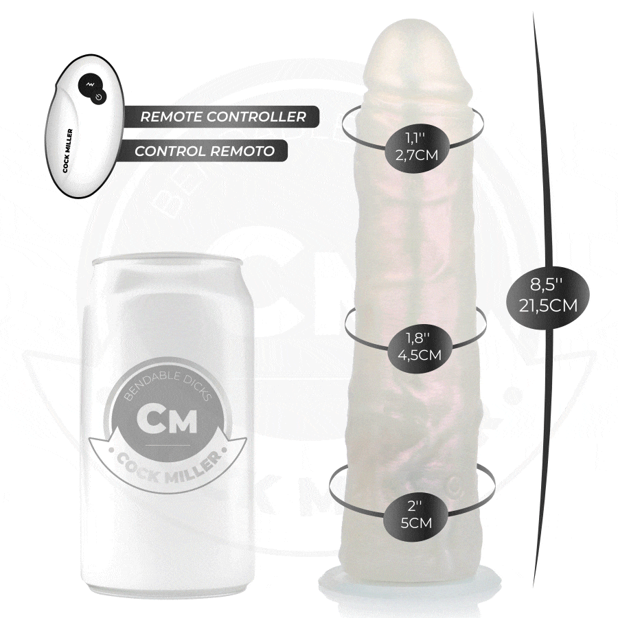 Cock Miller — Vibrating Dildo, Remote Control, 21.5 cm, White — Realistic Vibrators — view 9