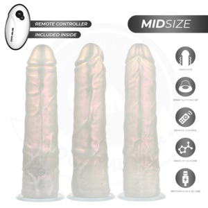 Cock Miller — Vibrating Dildo, Remote Control, 20.5 cm, White — Realistic Vibrators — view 3