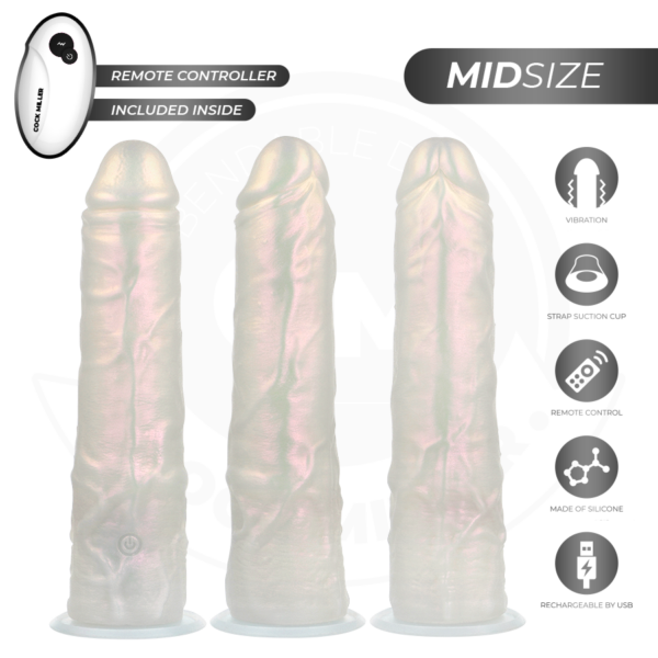 Cock Miller — Vibrating Dildo, Remote Control, 20.5 cm, White — Realistic Vibrators — view 3