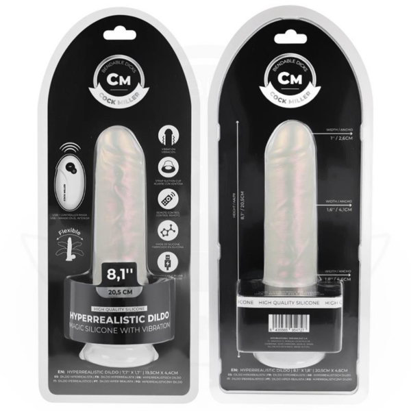 Cock Miller — Vibrating Dildo, Remote Control, 20.5 cm, White — Realistic Vibrators — view 8