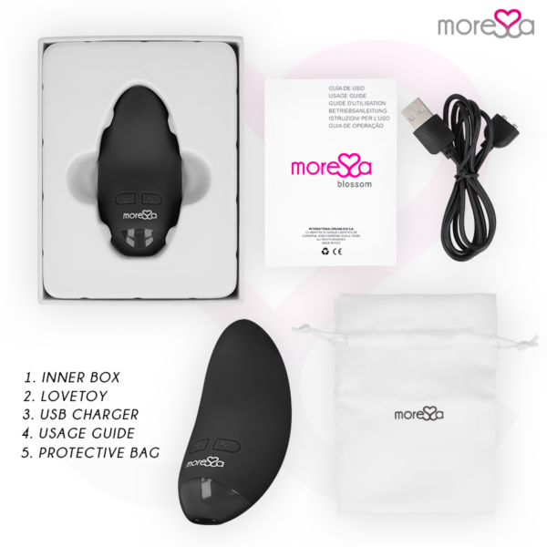 Moressa Blossom — Lay-On Vibrator, Black — Clitoral Stimulators — view 3