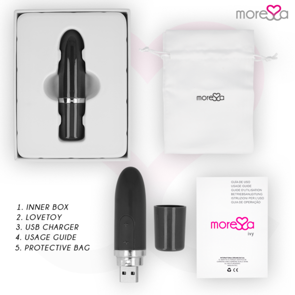 Moressa Ivy — Lipstick Vibrator, Black — Bullet Vibrators — view 6