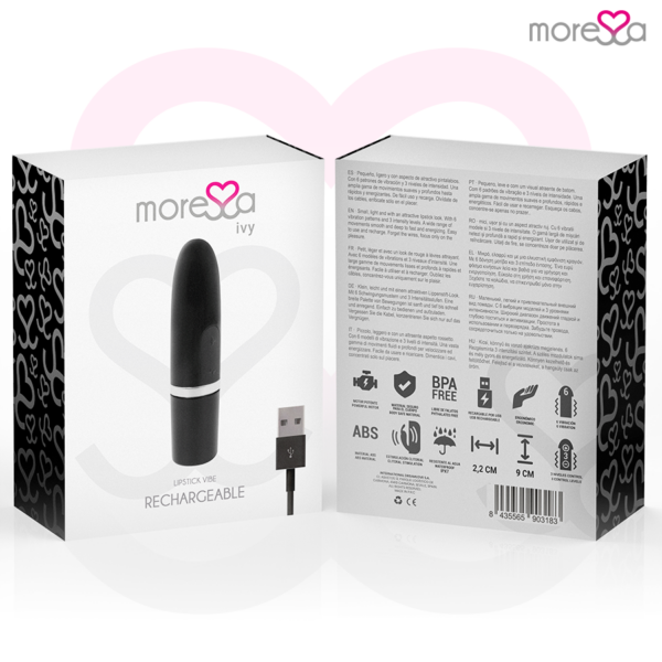 Moressa Ivy — Lipstick Vibrator, Black — Bullet Vibrators — view 7