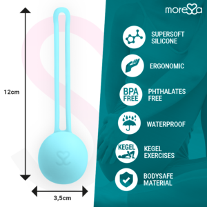 Moressa Osian One — Kegel Trainer, Silicone, Turquoise — Ben Wa Balls — view 3