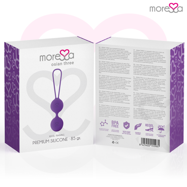 Moressa Osian Three — Kegel Balls, Silicone, Lilac — Ben Wa Balls — view 7