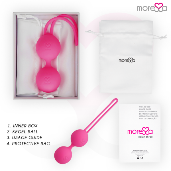 Moressa Osian Three — Kegel Balls, Silicone, Pink — Ben Wa Balls — view 4