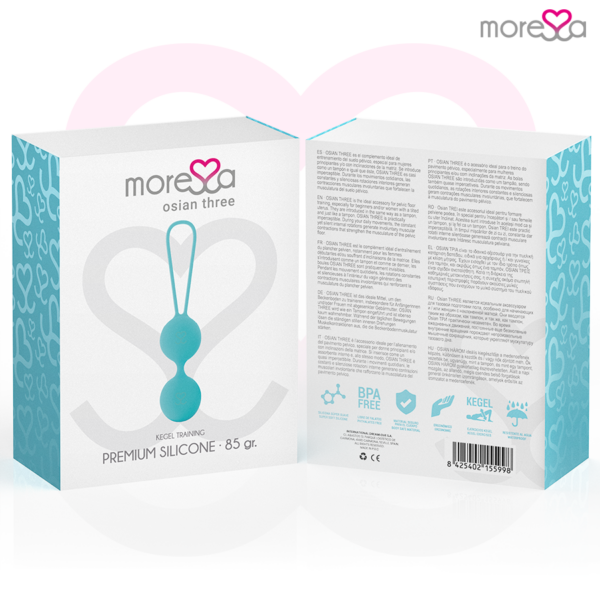 Moressa Osian Three — Kegel Balls, Silicone, Turquoise — Ben Wa Balls — view 5