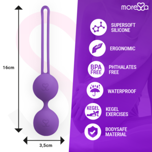 Moressa Osian Two — Kegel Balls, Silicone, Lilac — Ben Wa Balls — view 3