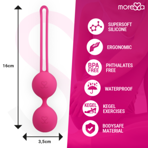 Moressa Osian Two — Kegel Balls, Silicone, Pink — Ben Wa Balls — view 4