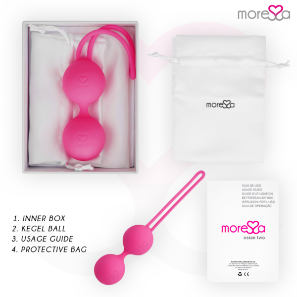 Moressa Osian Two — Kegel Balls, Silicone, Pink — Ben Wa Balls — view 6