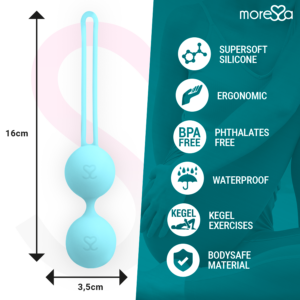 Moressa Osian Two — Kegel Balls, Silicone, Turquoise — Ben Wa Balls — view 3