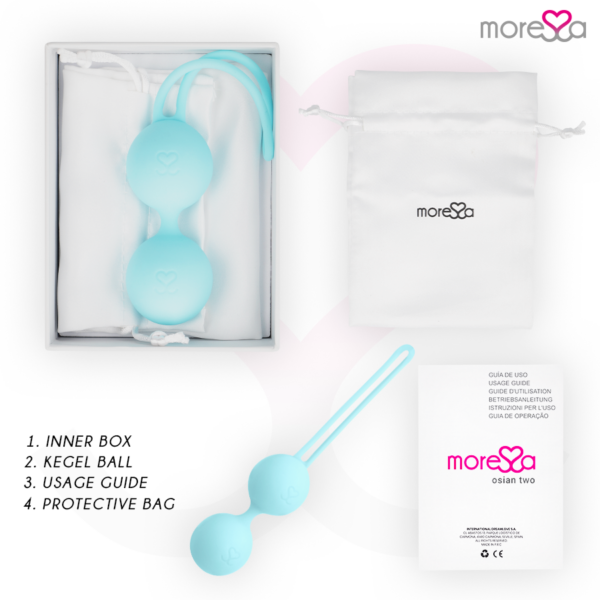 Moressa Osian Two — Kegel Balls, Silicone, Turquoise — Ben Wa Balls — view 6