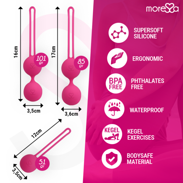 Moressa Osian Set — Kegel Balls, Silicone, Pink — Ben Wa Balls — view 6