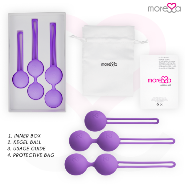 Moressa Osian Set — Kegel Balls, Silicone, Lilac — Ben Wa Balls — view 7