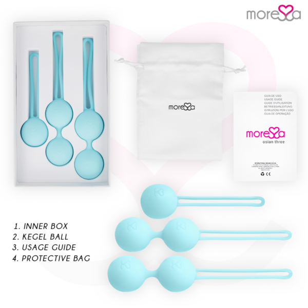 Moressa Osian Set — Kegel Balls, Silicone, Turquoise — Ben Wa Balls — view 5