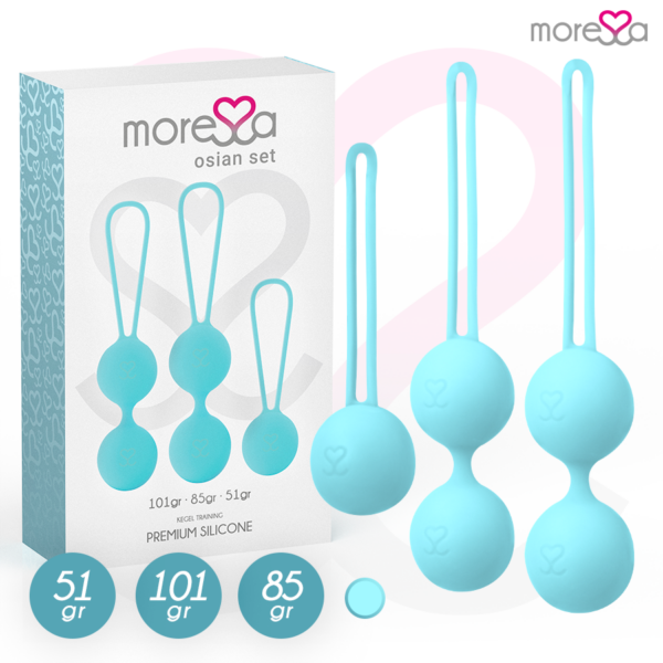 Moressa Osian Set — Kegel Balls, Silicone, Turquoise — Ben Wa Balls — view 8