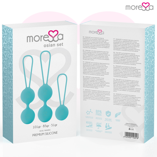 Moressa Osian Set — Kegel Balls, Silicone, Turquoise — Ben Wa Balls — view 7