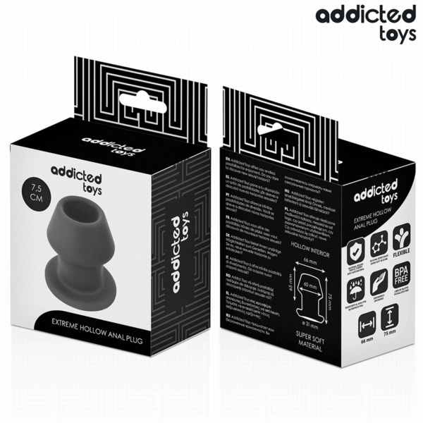 Addicted Toys Extreme — Silicone Butt Plug, 7.5 cm, Hollow — Anal — view 7