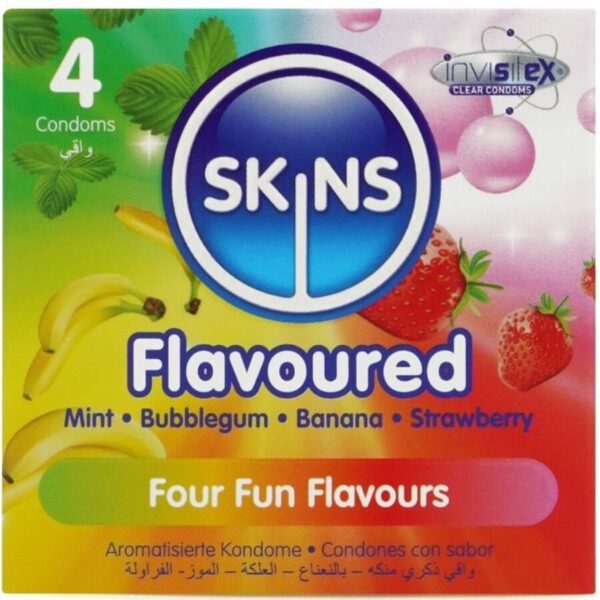 Skins Multi Flavours — Flavoured Condoms, 4 Pack — Condom Multipacks