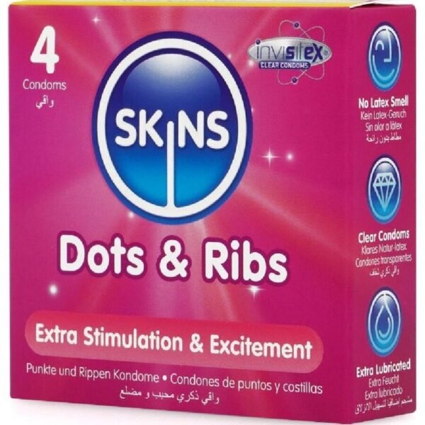 Skins Dots and Ribs — Textured Condoms, 4 Pack — Condom Multipacks — view 3