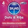 Skins Dots and Ribs — Textured Condoms, 4 Pack — Condom Multipacks