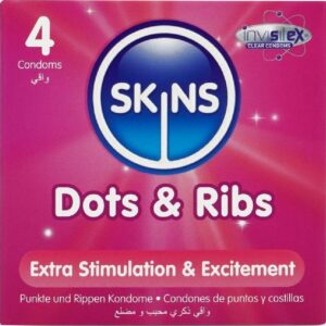Skins Dots and Ribs — Textured Condoms, 4 Pack — Condom Multipacks