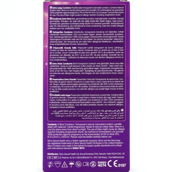 Skins — XL Condoms, 8 Pack — Condom Multipacks — view 4