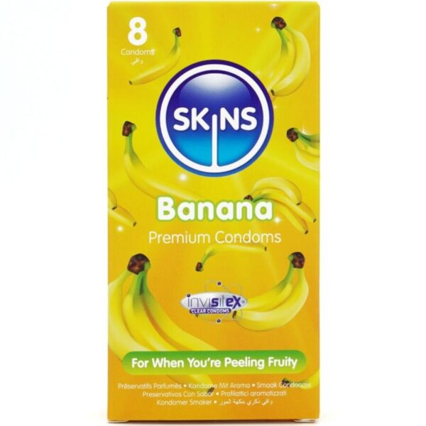 Skins Banana — Flavoured Condoms, 8 Pack — Condom Multipacks
